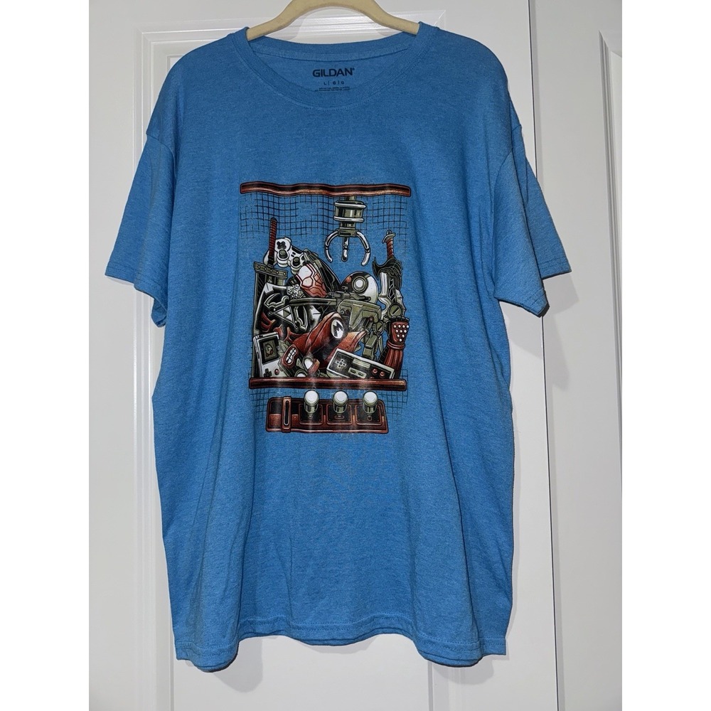 Blue Gamer Graphic Men's T-Shirt Large